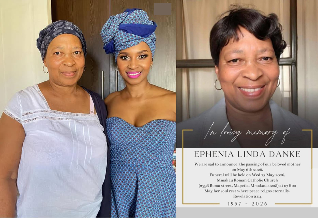 RIP: Actress Katlego Danke is mourning the passing of her beloved mother, Epheni…